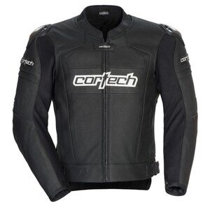Cortech Adrenaline 2.0 Leather Motorcycle Jacket 3XL Mens Black Padding Biker